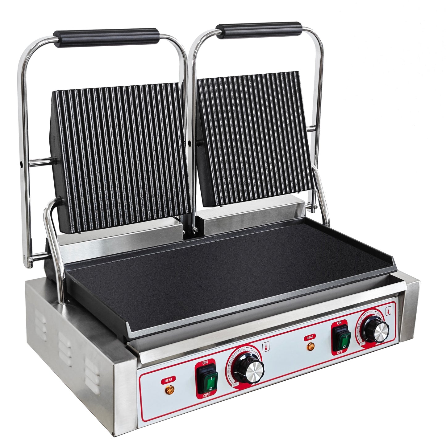 Commercial Double Contact Panini & Toastie Grill – Heavy Duty Baguette Press Machine