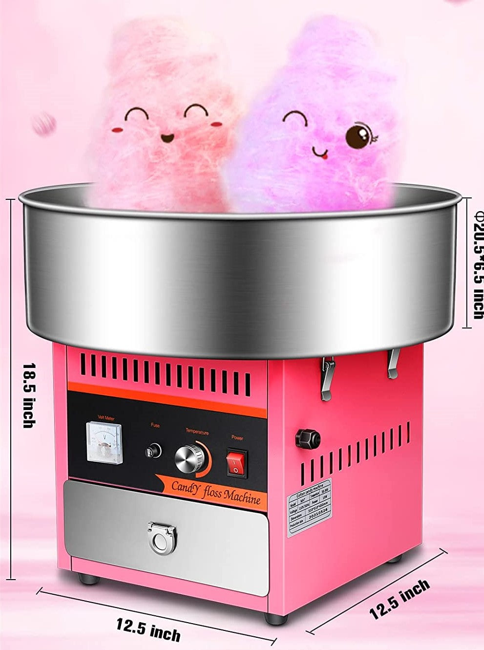 Commercial Cotton Candy Maker Machine – Stainless Steel Candy Floss Bowl (Brand New)