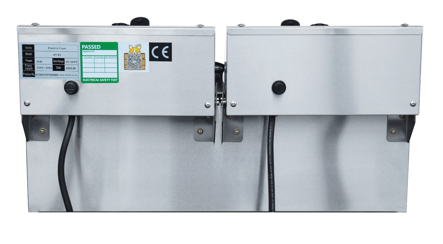 Commercial Electric Double Deep Fat Fryer – Single Tank 10L Oil Capacity