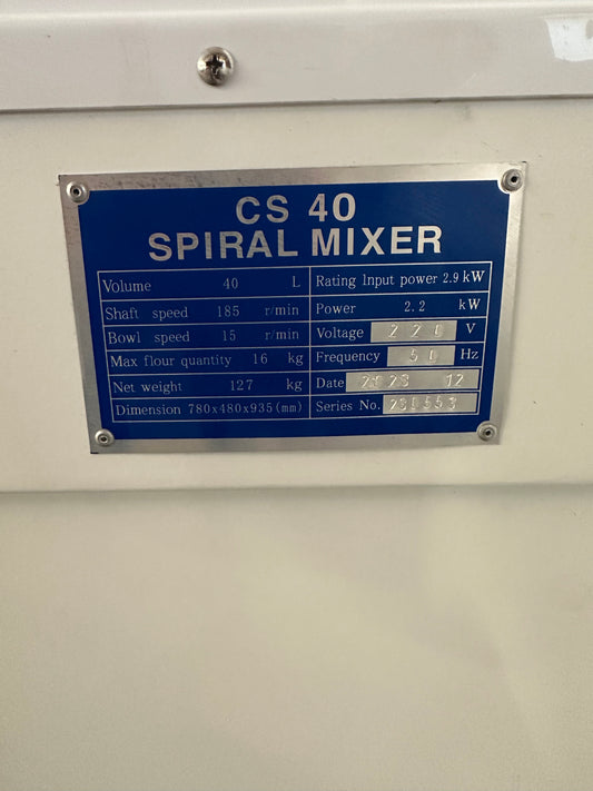 Commercial cs40L Electric Spiral Dough Mixer single phase