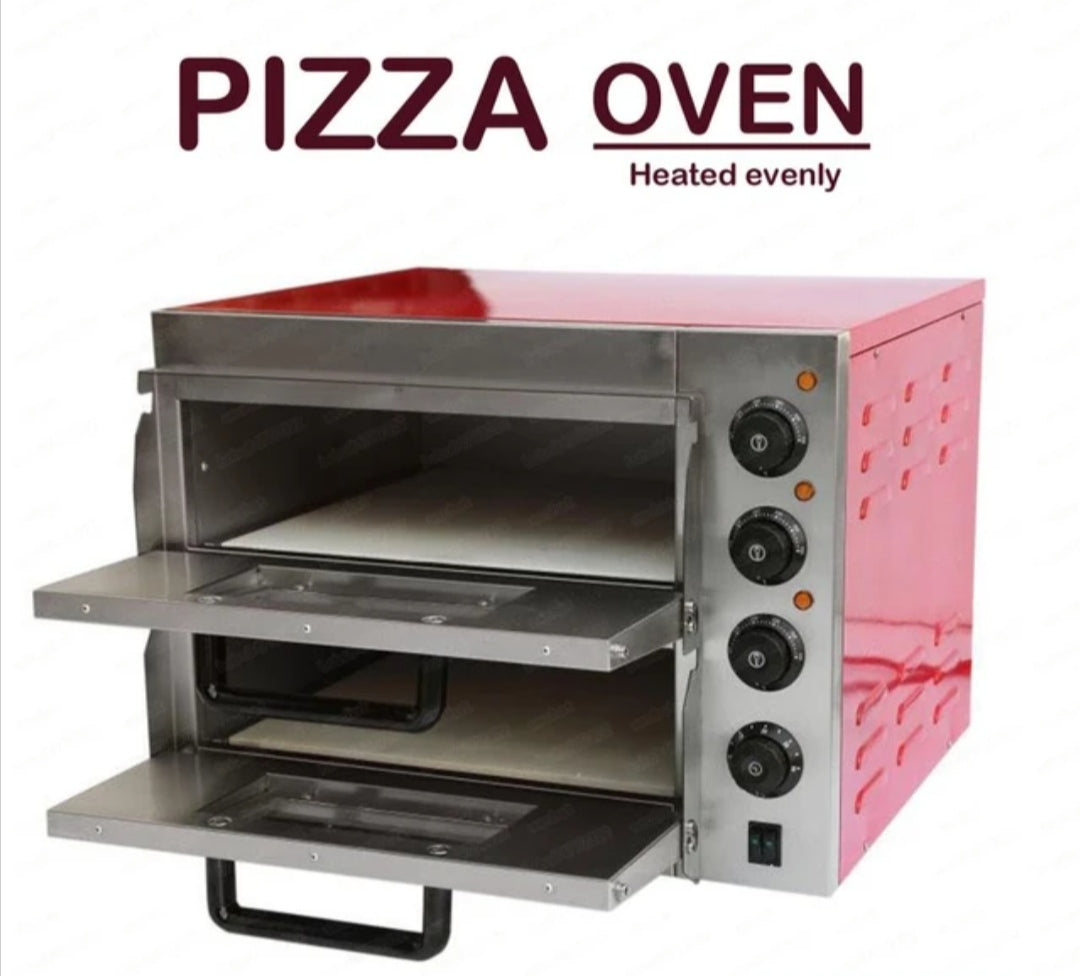 Pizza Oven 16'' Single Twin Deck Commercial Baking Oven Fire Stone Electric