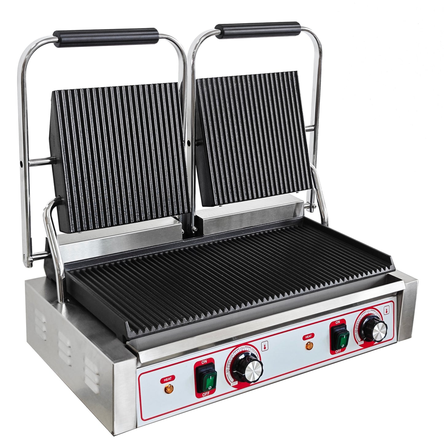 Commercial Double Large Panini, Toastie & Baguette Press Grill – Heavy-Duty Contact Machine