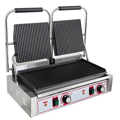 Commercial Double Large Panini, Toastie & Baguette Press Grill – Heavy-Duty Contact Machine