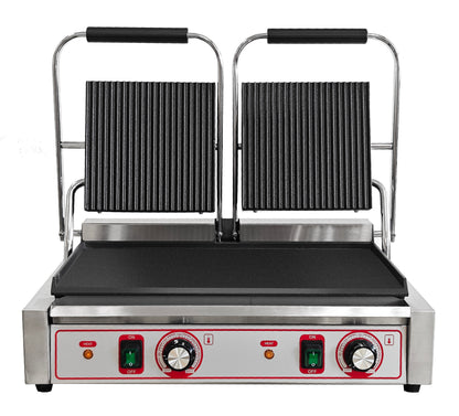 Commercial Double Contact Panini & Toastie Grill – Heavy Duty Baguette Press Machine