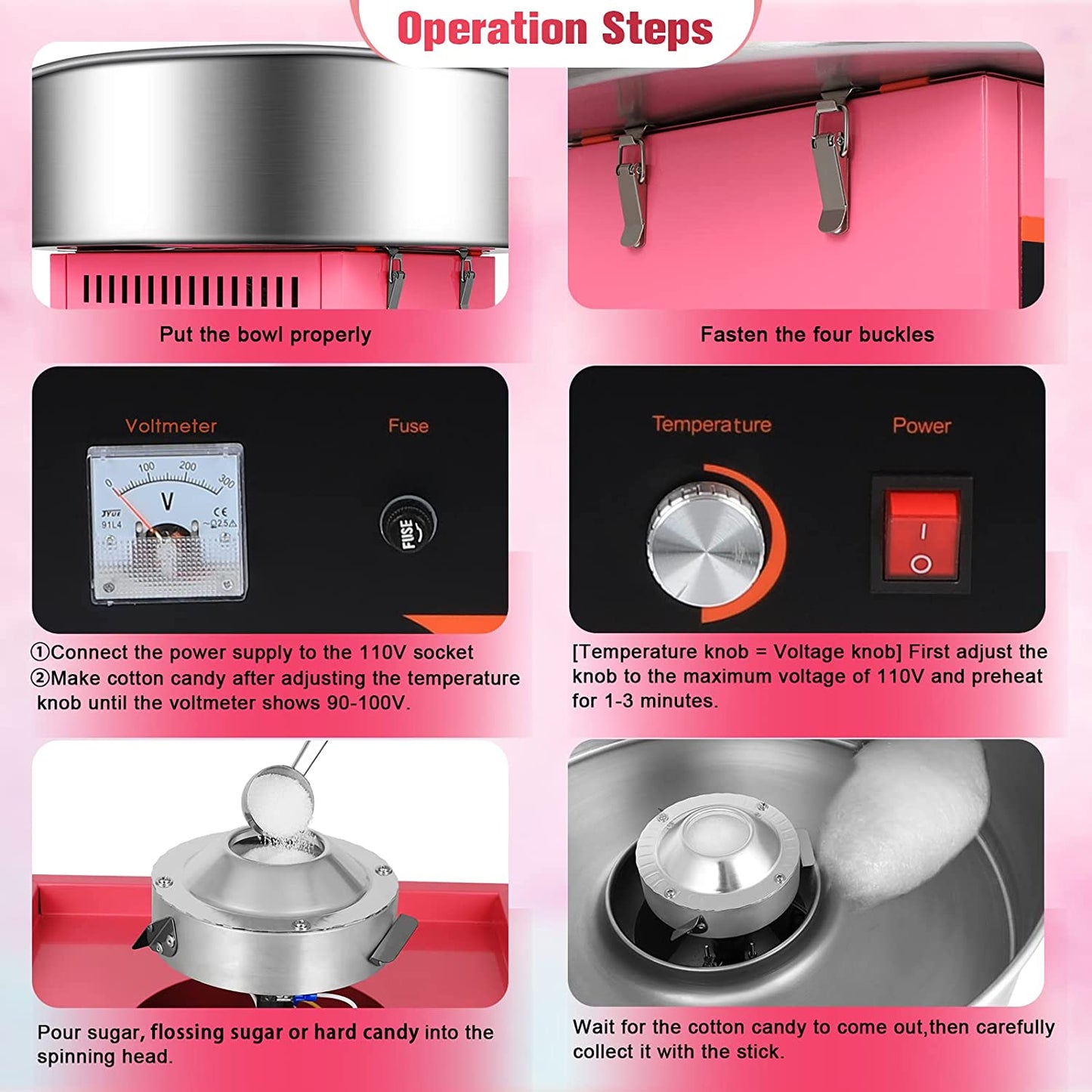 Commercial Cotton Candy Maker Machine – Stainless Steel Candy Floss Bowl (Brand New)