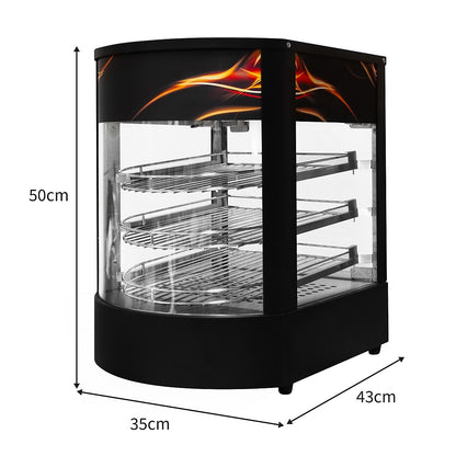 Commercial Countertop Heated Display Case – Smart Electric Hot Food Showcase
