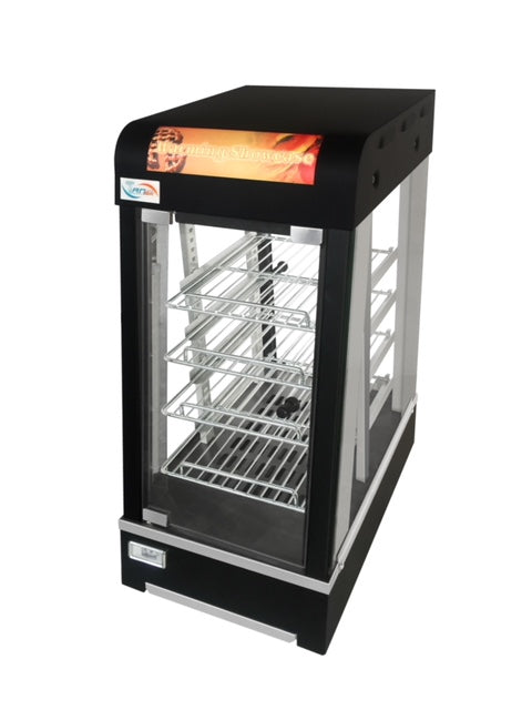 Black Smart Warming Showcase Food Warmer Curved Glass