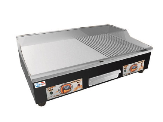Commercial 73cm Wide Electric Griddle Hotplate, Burger Grill BBQ Flat/Ribbed