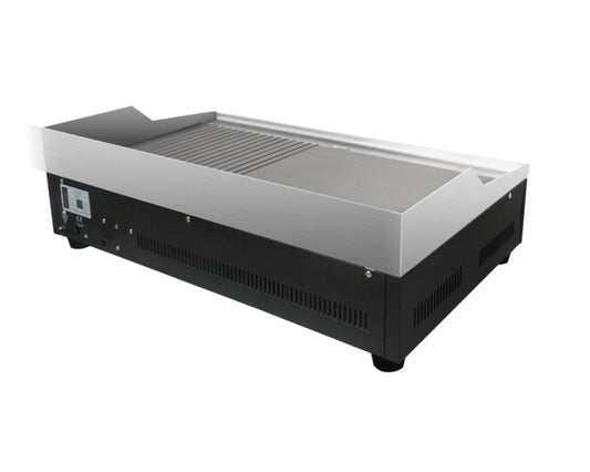 Commercial 73cm Wide Electric Griddle Hotplate, Burger Grill BBQ Flat/Ribbed