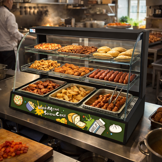 Super Size Heated Food Display Cabinet – Commercial Pie Warmer Showcase