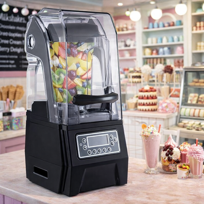 Commercial Countertop Silent Smoothie Blender with Sound Shield