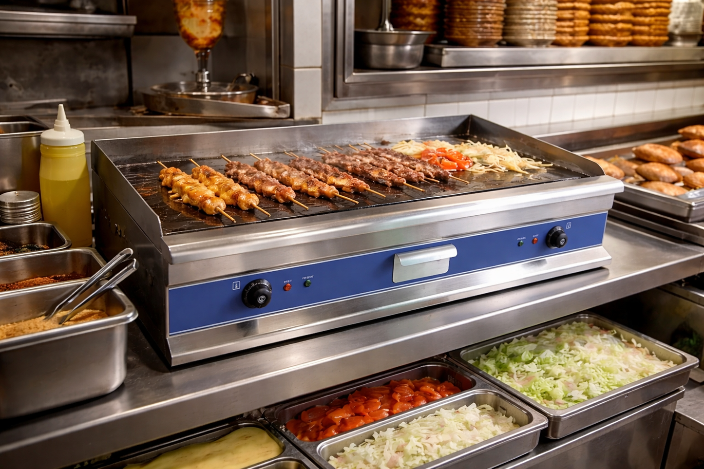 100cm Commercial Super Wide Electric Griddle Hotplate – Burger & BBQ Grill