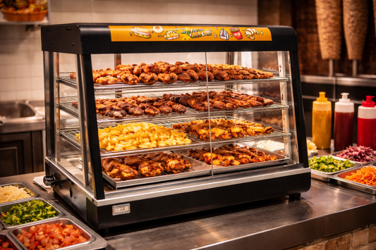 Heavy-Duty Electric Food Warming Showcase – Large Commercial Chicken Display