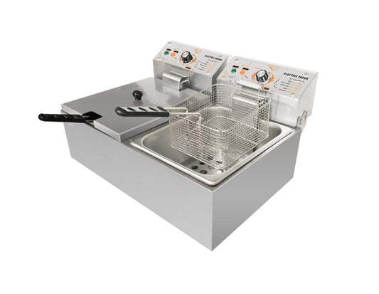 Hot Sale! Commercial Double Tank Electric Deep Fat Chip Fryer – Stainless Steel