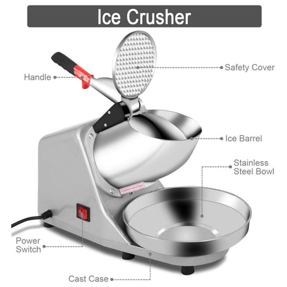 Commercial Electric Ice Crusher Machine – Snow Cone Maker & Ice Shaver