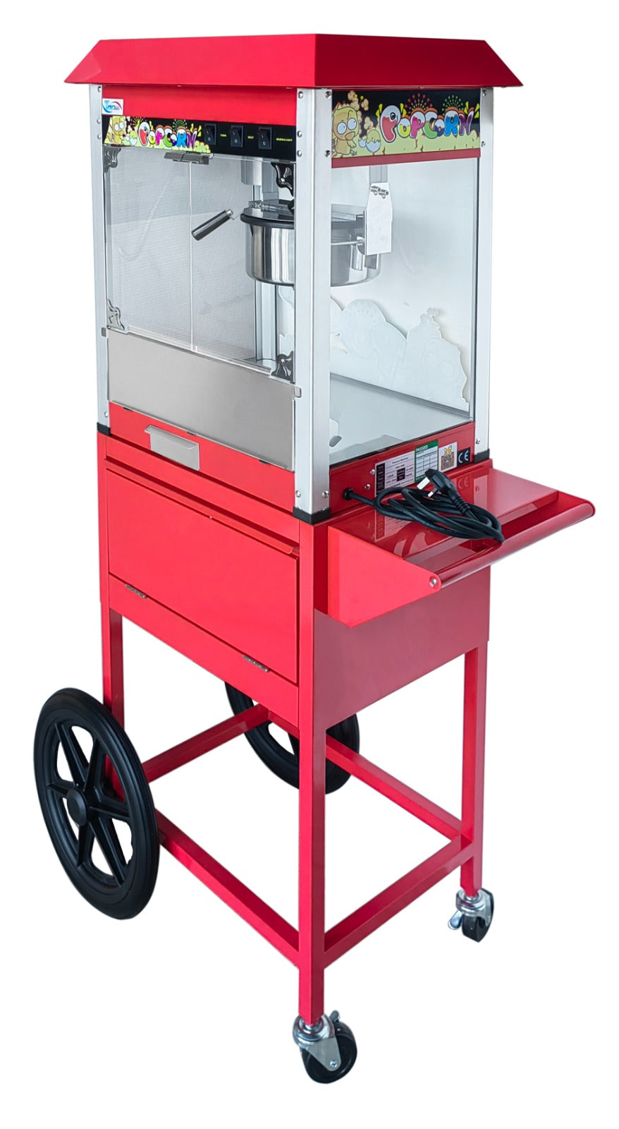 Popcorn Machine Cart Stand – Mobile Display Trolley (Machine Not Included)