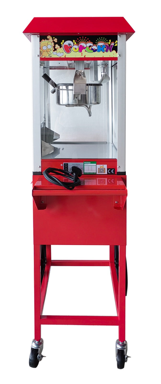 Old Fashioned Cinema Popcorn Machine With Cart Concession Stand