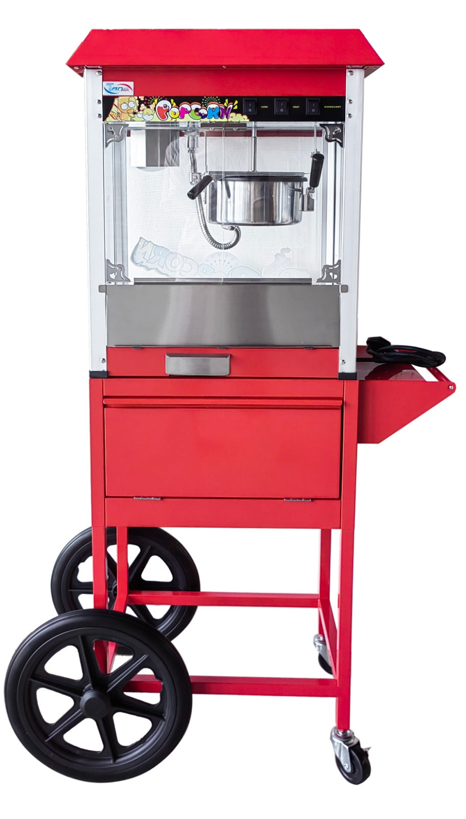 Popcorn Machine Cart Stand – Mobile Display Trolley (Machine Not Included)