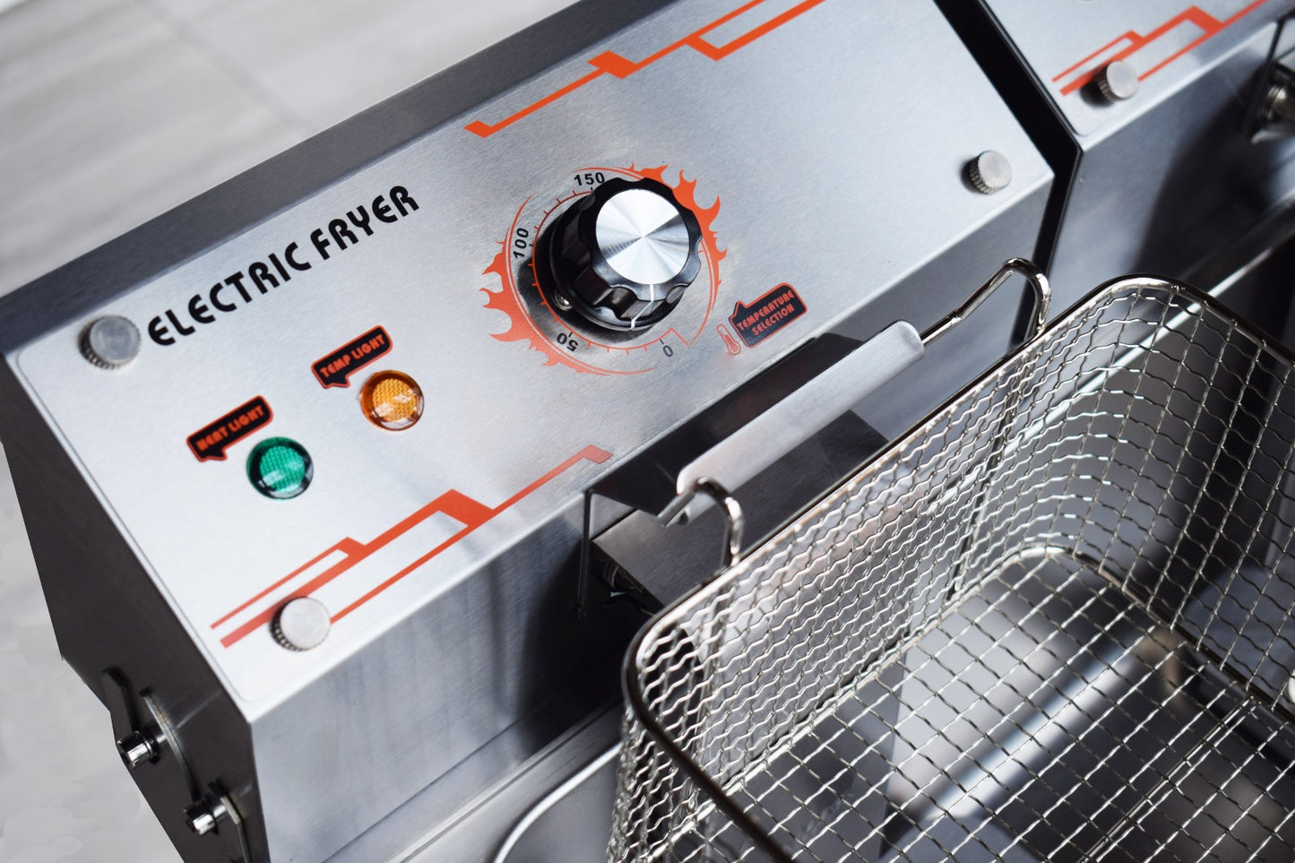 Commercial Electric Double Deep Fat Fryer – Single Tank 10L Oil Capacity