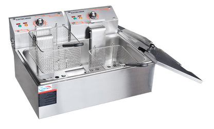 Commercial Electric Double Deep Fat Fryer – Single Tank 10L Oil Capacity