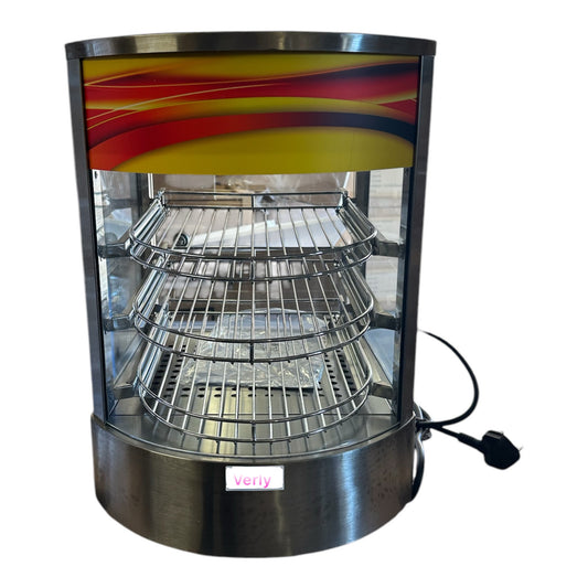 Electric Heated Countertop Food Display – Commercial Hot Showcase for Pastries & Snacks