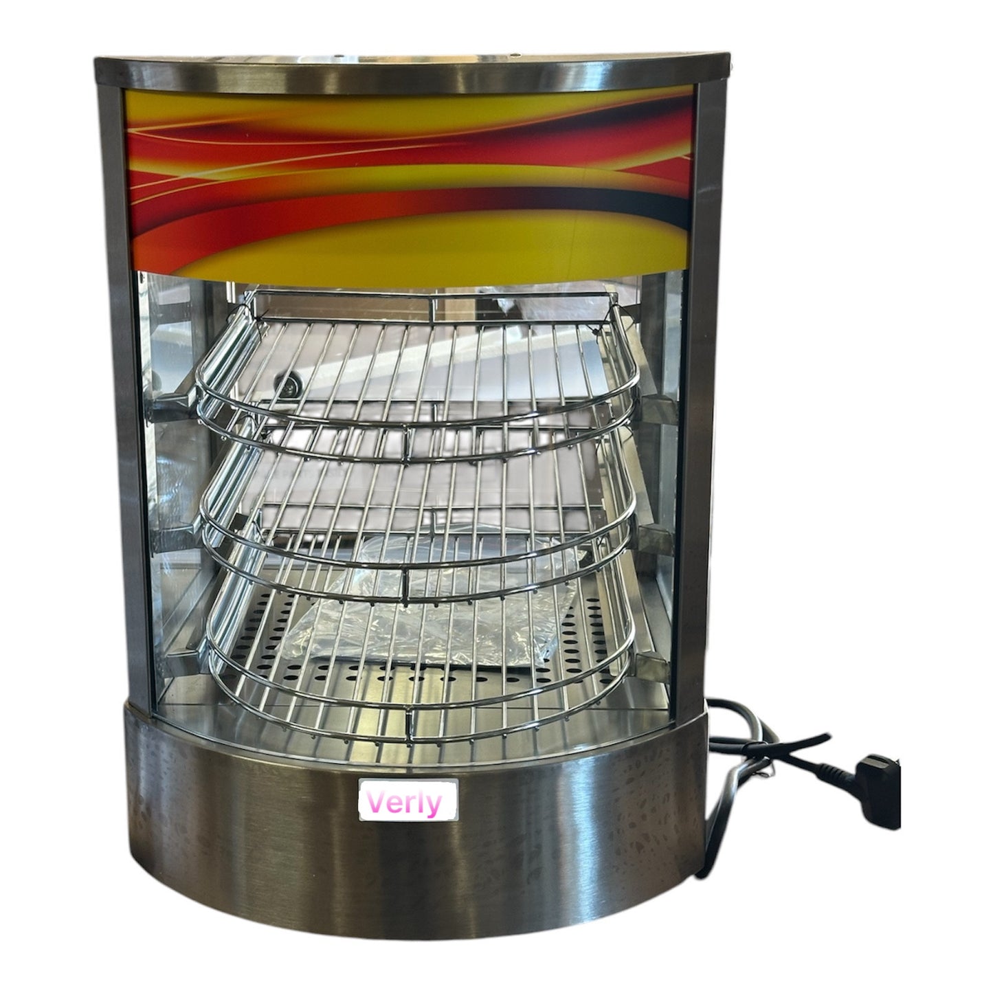 Electric Heated Countertop Food Display – Commercial Hot Showcase for Pastries & Snacks