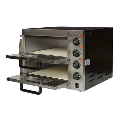 Commercial 2-Deck Electric Pizza Oven – 16″ Stone Base, Brand New