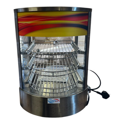 Electric Heated Countertop Food Display – Commercial Hot Showcase for Pastries & Snacks