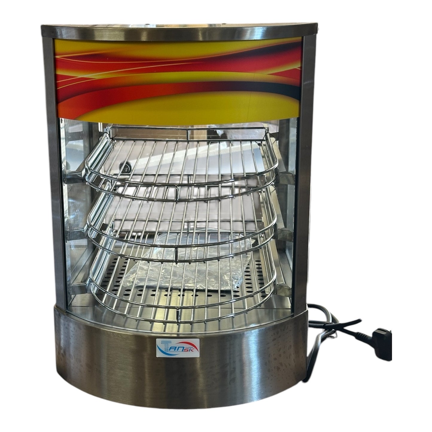Electric Heated Countertop Food Display – Commercial Hot Showcase for Pastries & Snacks
