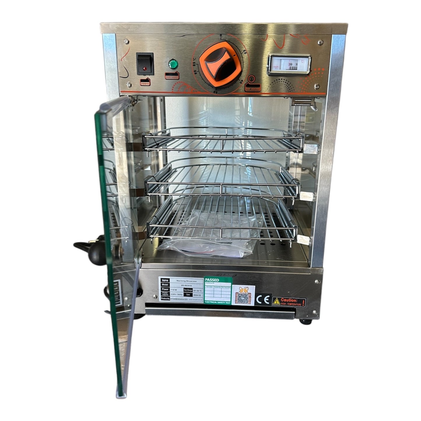 Electric Heated Countertop Food Display – Commercial Hot Showcase for Pastries & Snacks