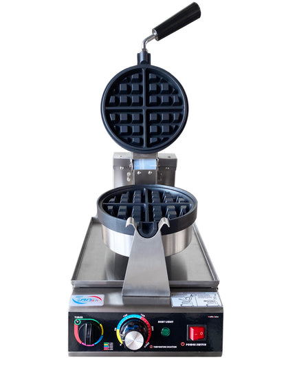 Commercial Heavy Duty Round Waffle Maker – Stainless Steel Electric Waffle Iron