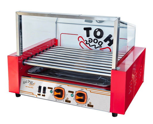 Commercial Electric  9 Roller Hot Dog  Sausages Grill Cooker with Cover