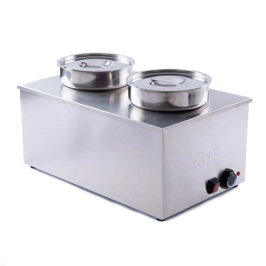 Commercial Electric Bain Marie – 2 Round Deep Pot Wet Food Warmer for Restaurants & Catering